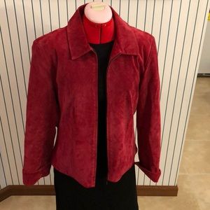 Coldwater Creek Red Suede Jacket Size L